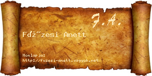 Füzesi Anett névjegykártya