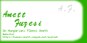 anett fuzesi business card
