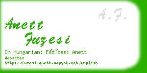 anett fuzesi business card